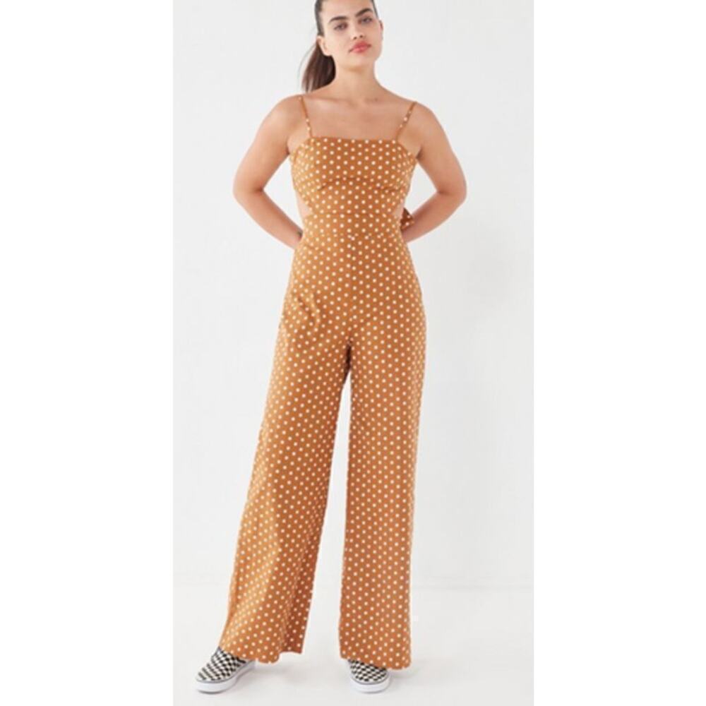 leRumi  Sonia Jumpsuit Cutout Polka Dot Small